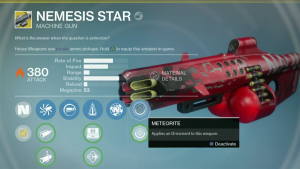 How to Get Nemesis Star in Destiny Rise of Iron - Meteorite Ornament