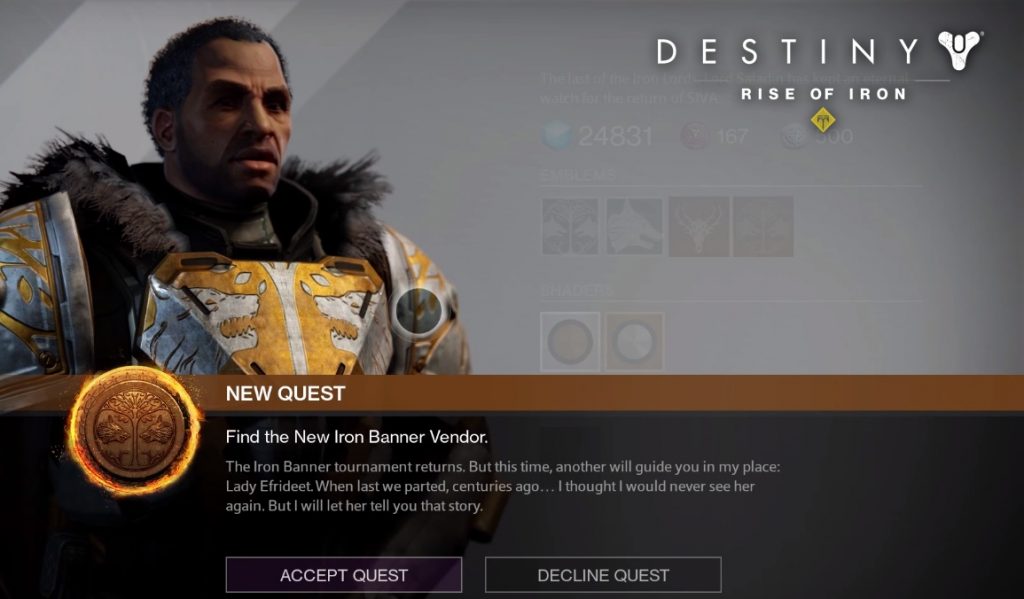 Iron Banner Rank 5 Quest