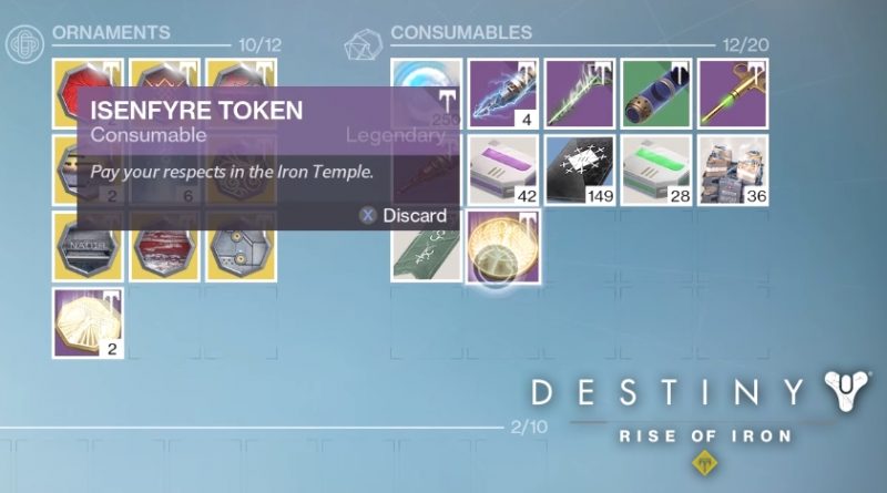 How to Use Isenfyre Token in Destiny Rise of Iron